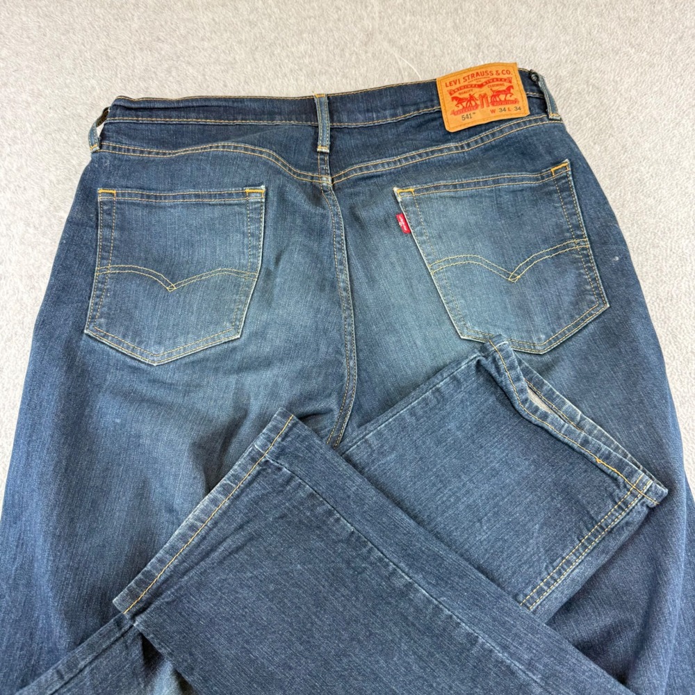Levi's 541 Athletic Taper Jeans Mens 34x34 Dark Wash Stretch Denim